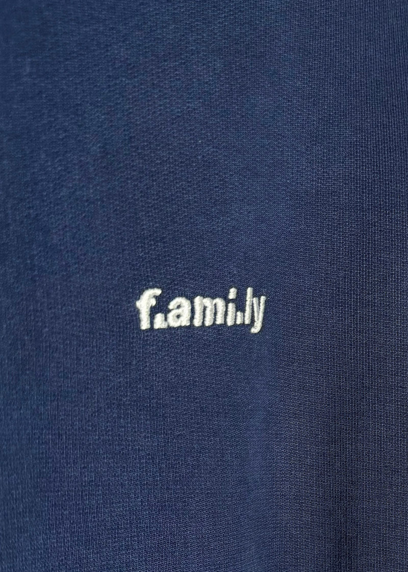 Ami Indigo Blue "F.ami.ly" Embroidered Sweatshirt