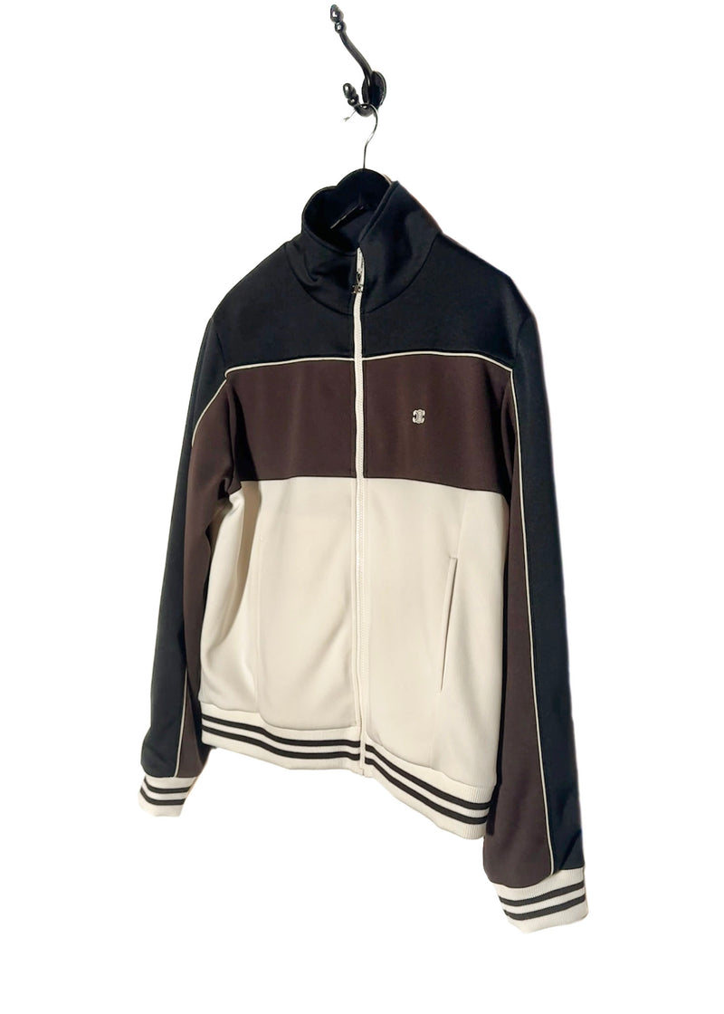 Celine Triomphe Logo Black Brown Ivory Track Zip-up