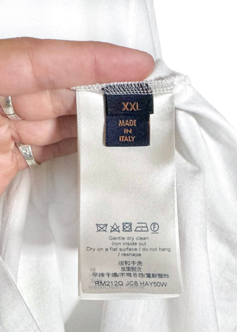 Louis Vuitton White Logo Embroidered T-shirt