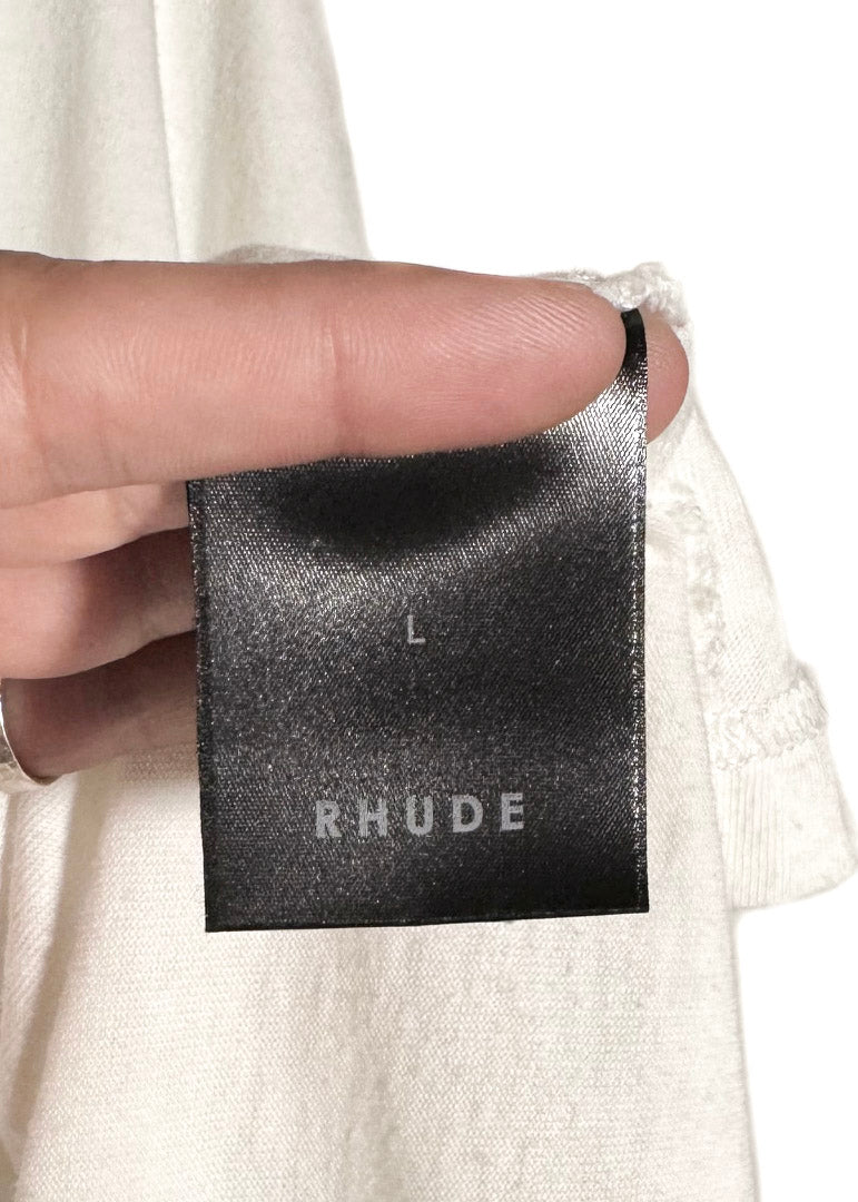 Rhude Ivory Green 69 Logo Ringer T-shirt