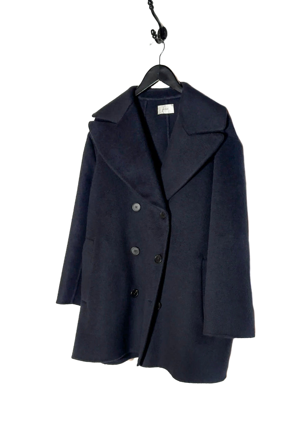 The Row Navy Blue Cashmere Dorothy Double Breasted Coat