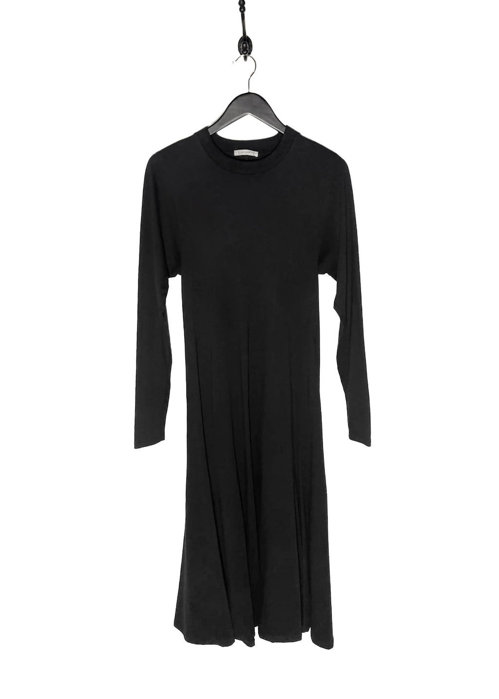 The Row Black Gentwood Long Sleeve A-Line Jersey Midi Dress