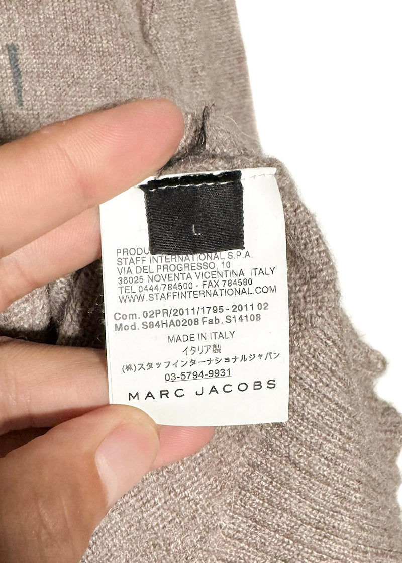 Pull taupe en alpaga et soie imprimé Marc Jacobs X Bäst