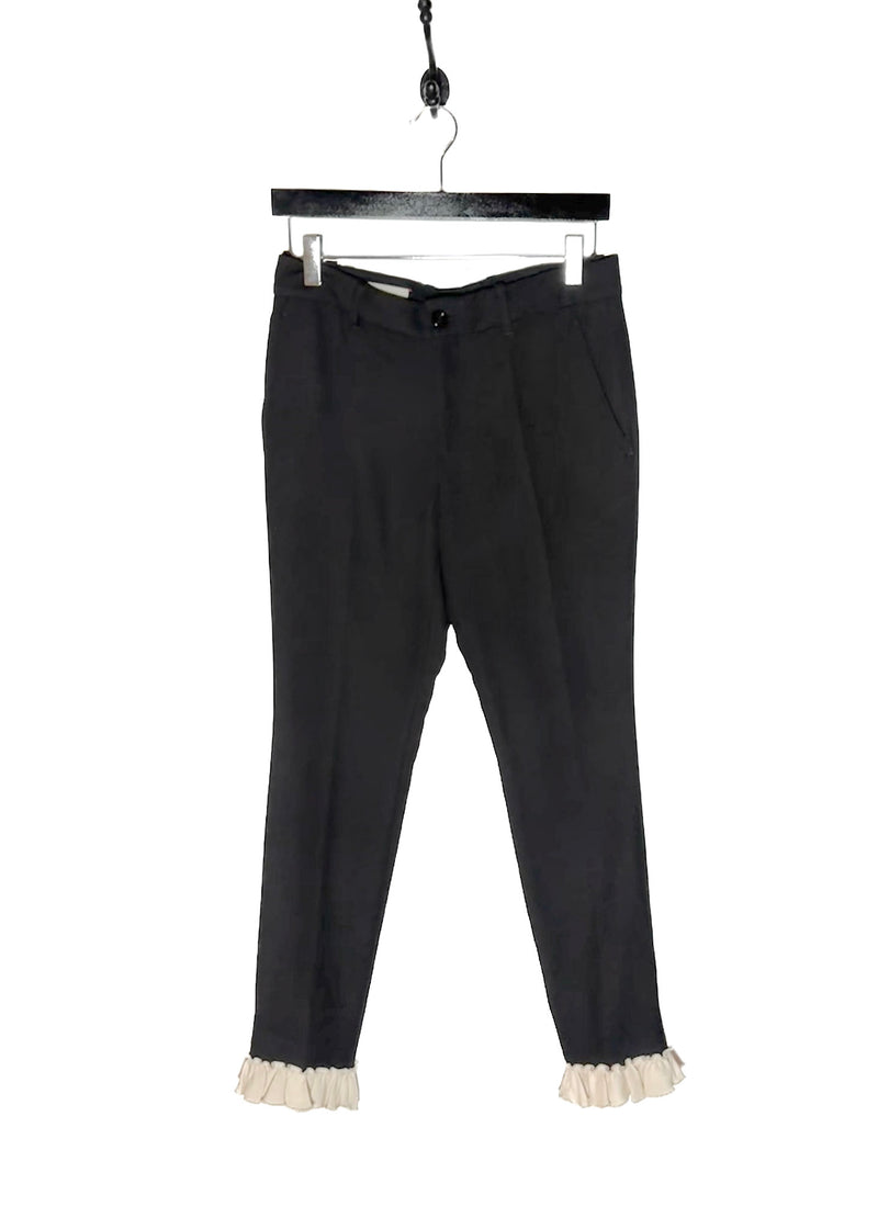 Gucci 2016 Black Trousers With Ruffle Accent