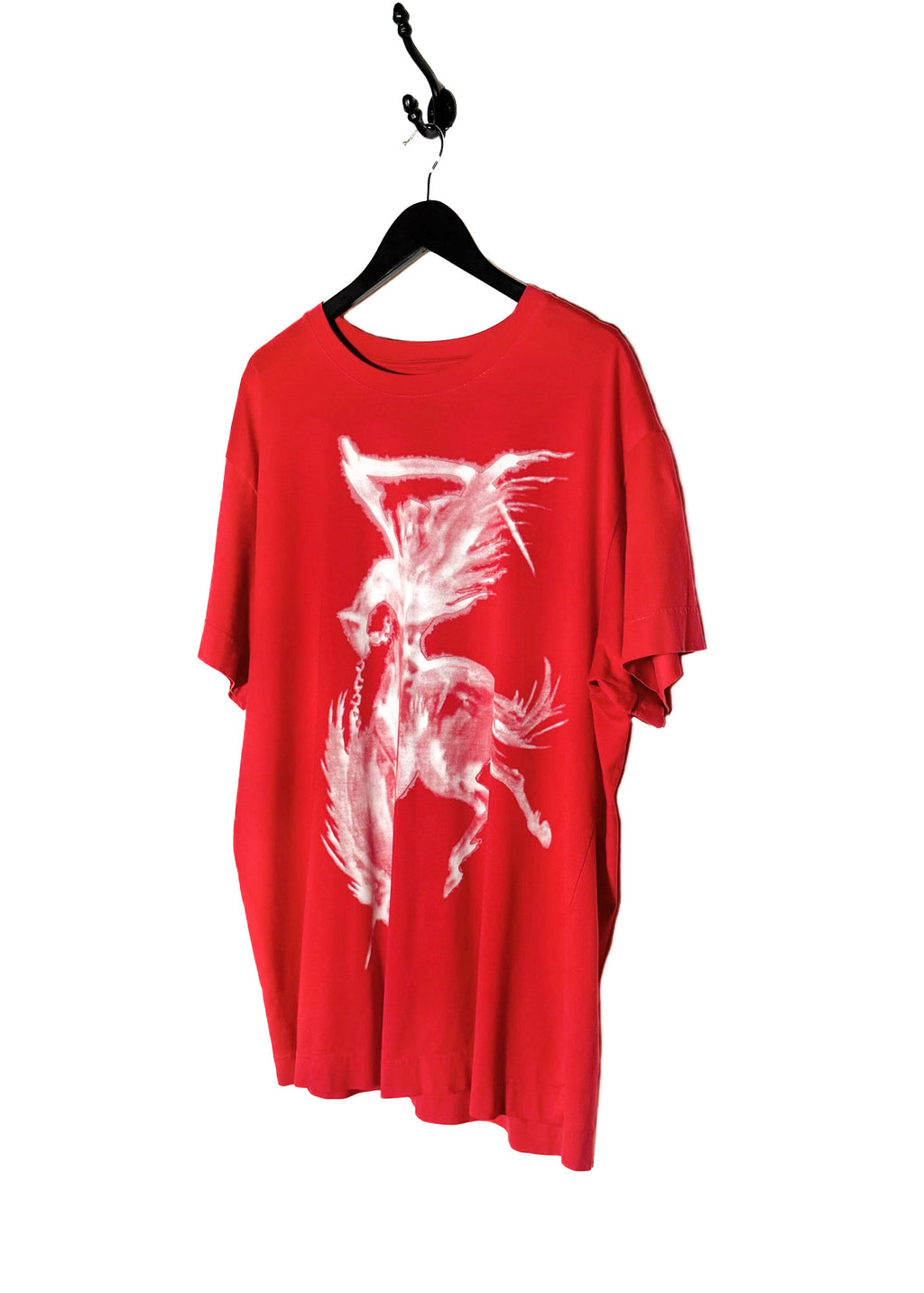 T-shirt rouge oversize à imprimé gothique et logo Givenchy SS21