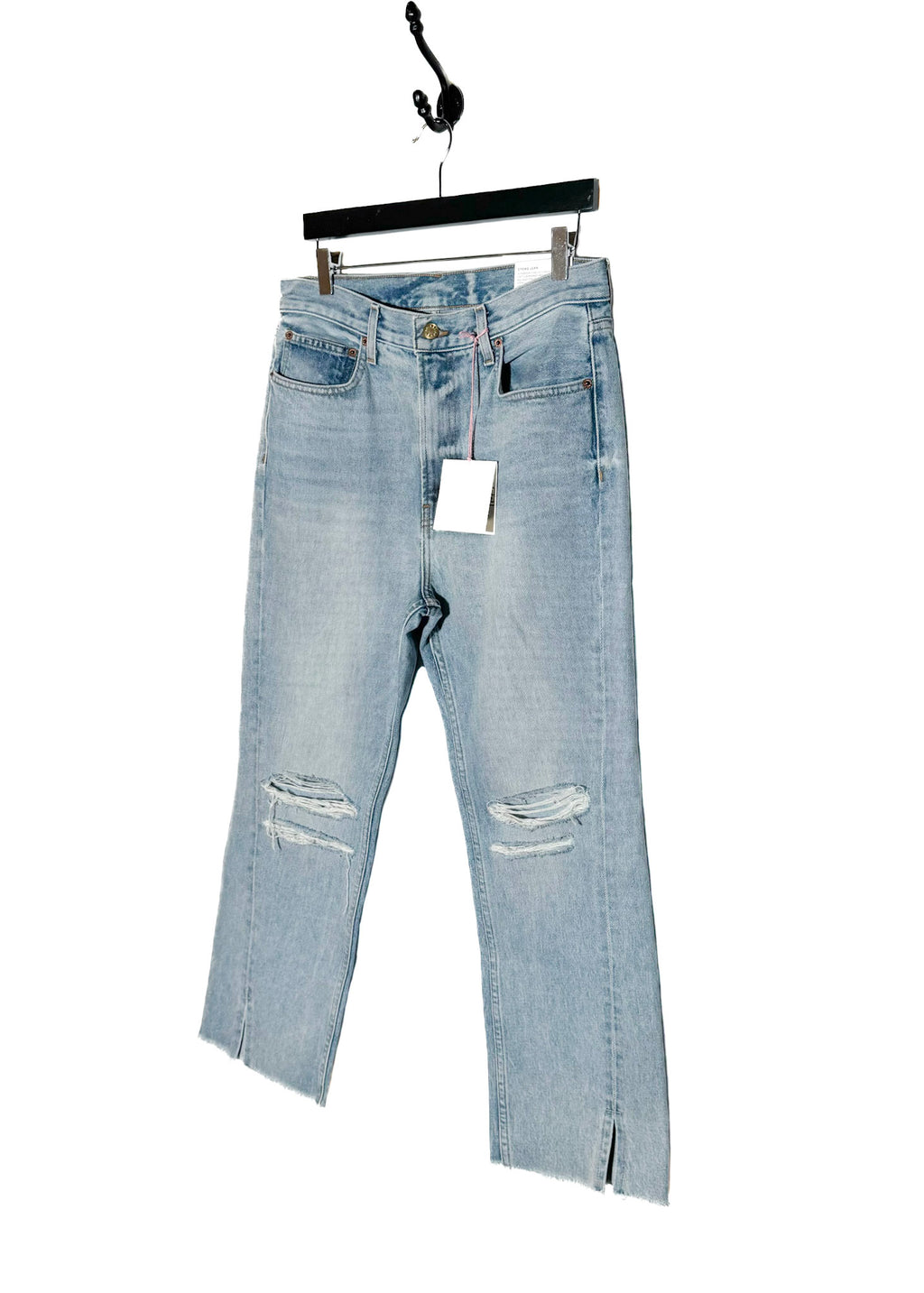 B sides Washed Blue Distressed Stowe Boyfriend Jeans