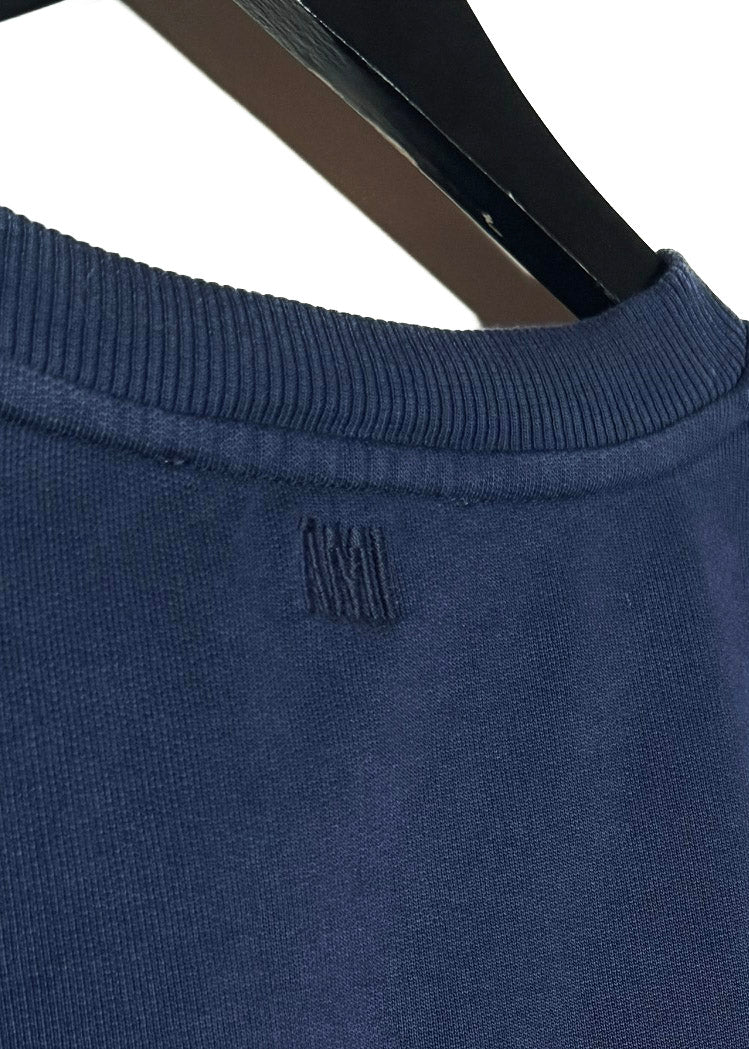 Ami Indigo Blue "F.ami.ly" Embroidered Sweatshirt