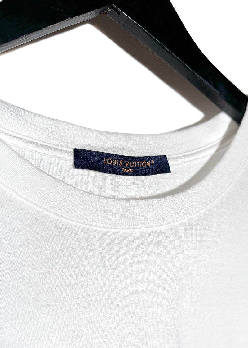 Louis Vuitton White Logo Embroidered T-shirt