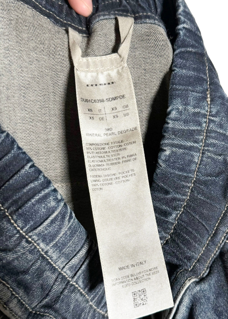 Rick Owens DRK SHDW Washed Blue Double Jumbo Belas Cargo Jeans