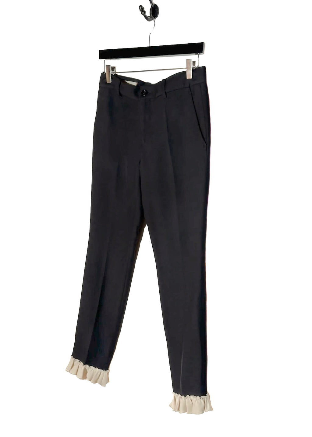 Gucci 2016 Black Trousers With Ruffle Accent