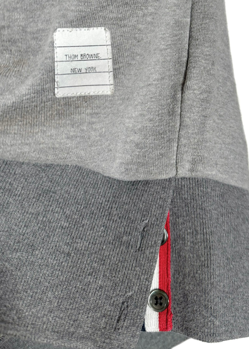 Sweat-shirt Thom Browne gris color block à 4 bandes