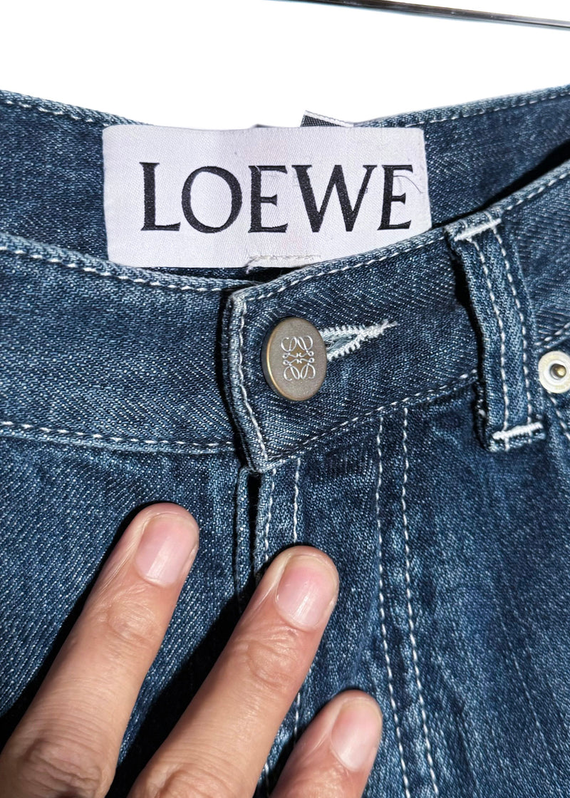 LOEWE Washed Blue Hello Telephone Embroidered Jeans