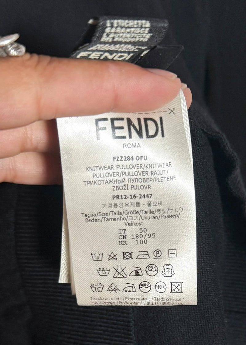 Fendi X John Booth Black Face Cotton Cashmere Sweater