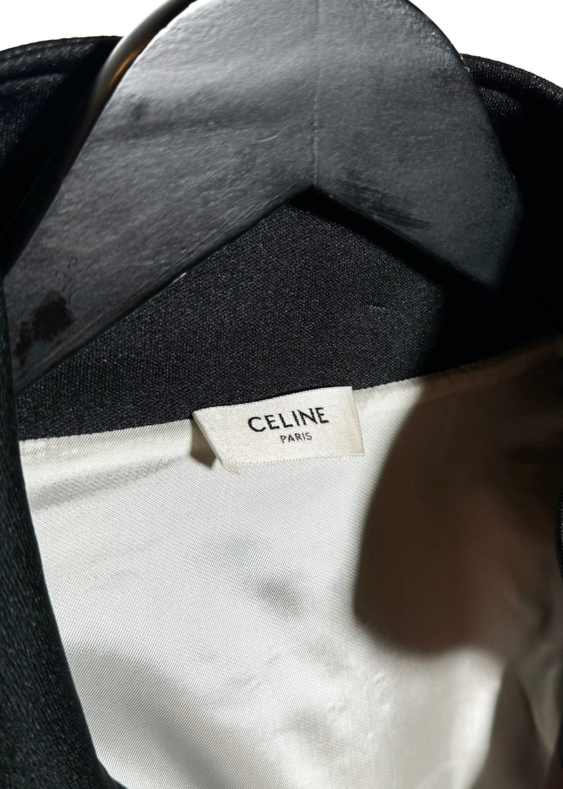 Celine Triomphe Logo Black Brown Ivory Track Zip-up