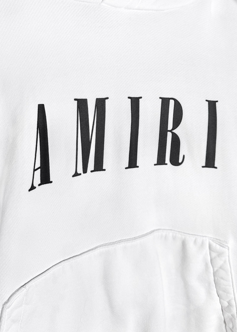 Sweat à capuche blanc Amiri Core avec logo noir