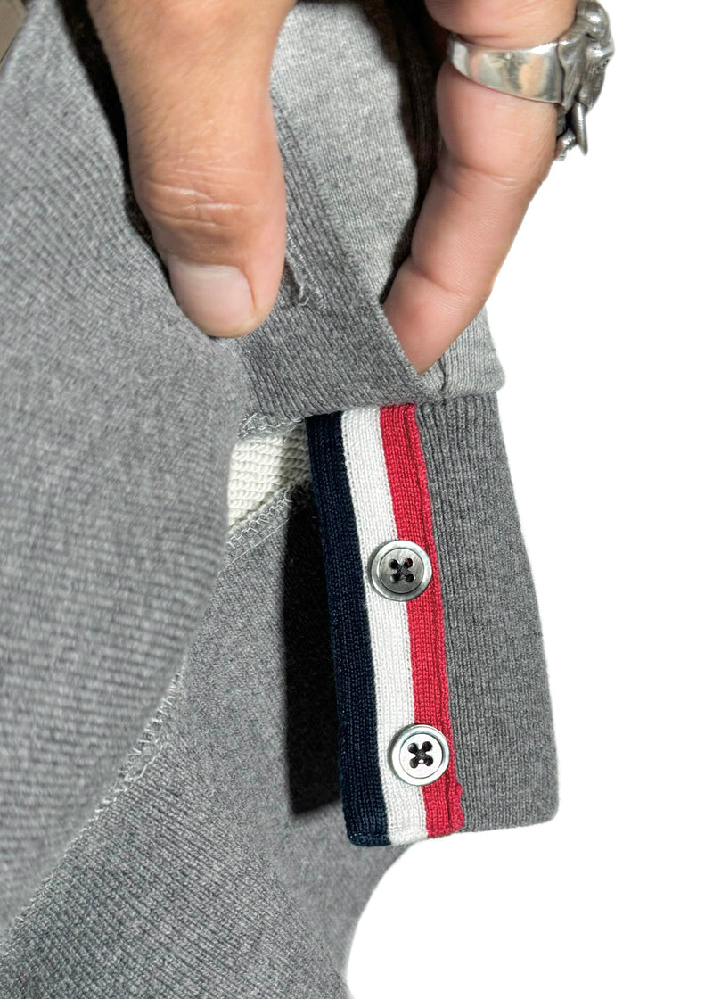 Sweat-shirt Thom Browne gris color block à 4 bandes