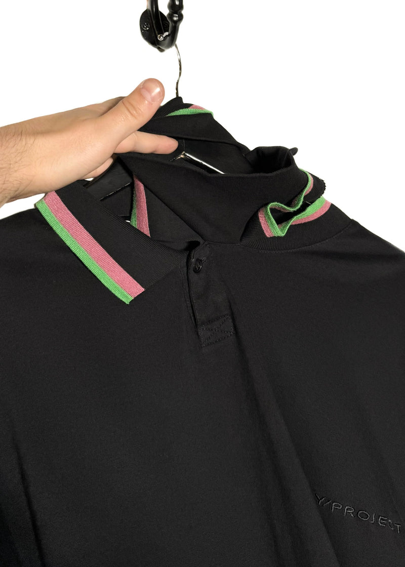 Y/Project Cut Out Collar Black Long Sleeves Polo Shirt