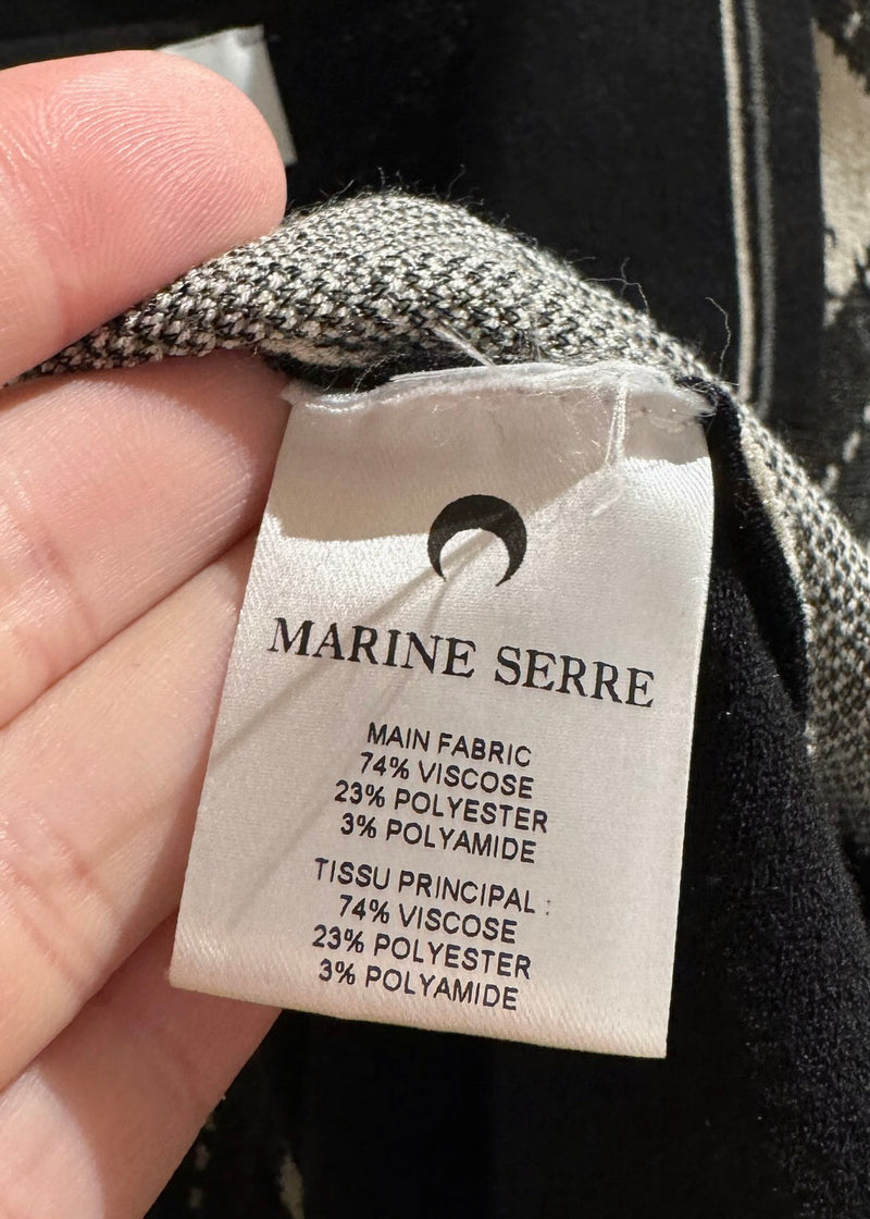 Polo Marine Serre imprimé Argyle noir et blanc