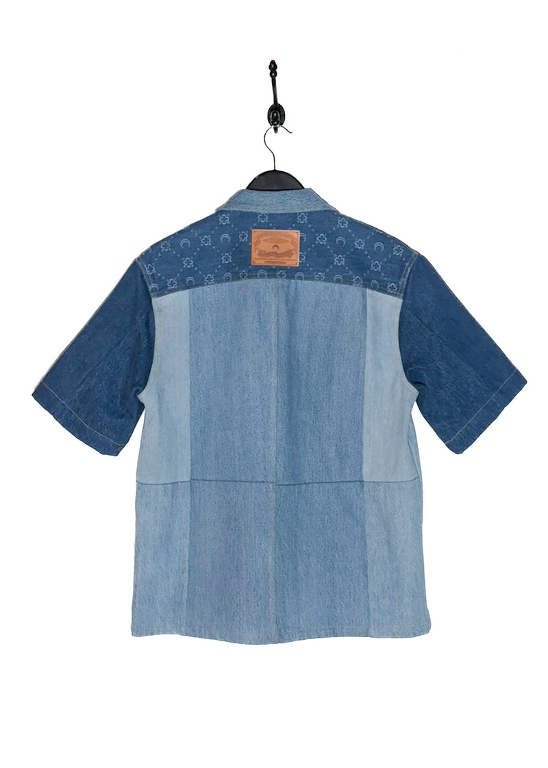 Marine Serre Moon Crescent Blue Regenerated Denim Shirt