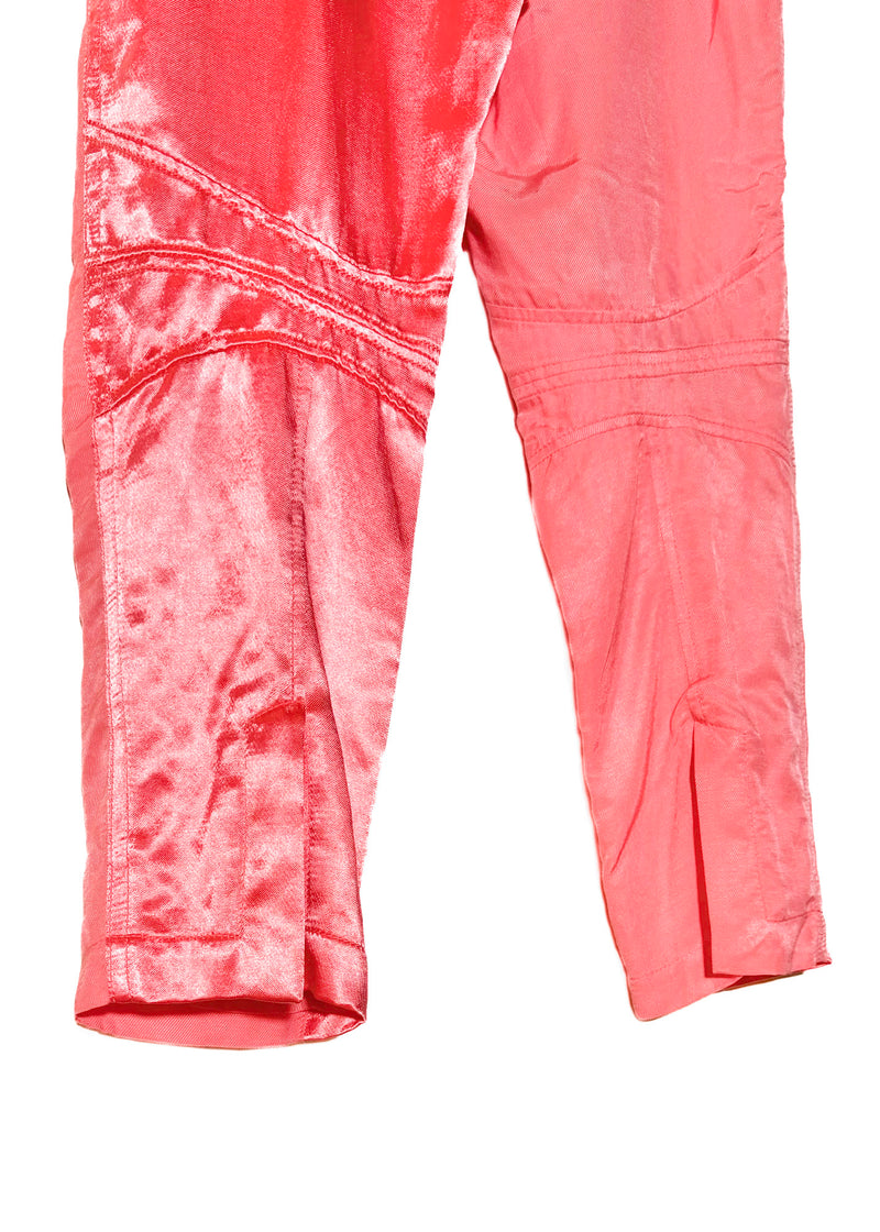 Haider Ackermann Pink Satin Patchwork Cropped Pants