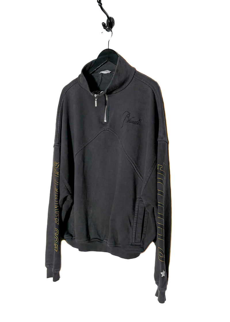 Sweat-shirt Rhude Charcoal Quarter Zip avec logo brodé des Los Angeles Lakers