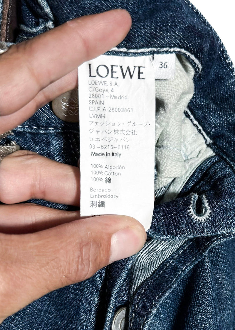 LOEWE Washed Blue Hello Telephone Embroidered Jeans