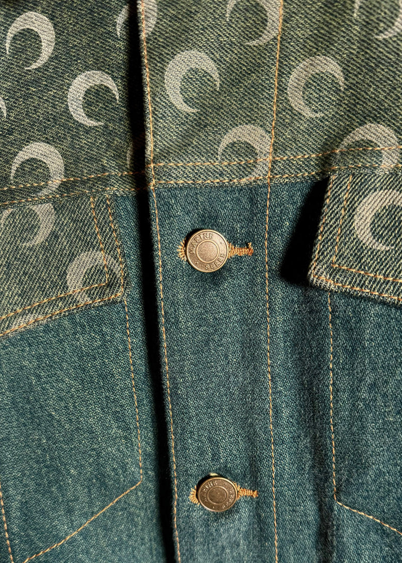 Manteau en denim régénéré bleu marine Serre Moon Crescent