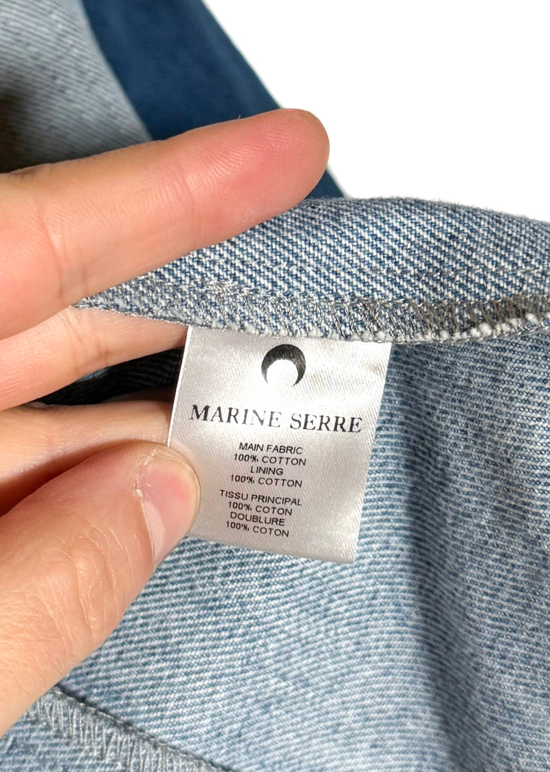 Marine Serre Moon Crescent Blue Regenerated Denim Shirt