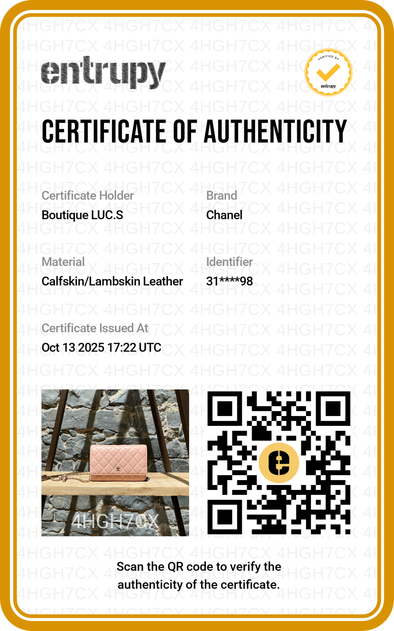 Chanel 2021 Pink Lambskin Quilted CC Classic Wallet On Chain