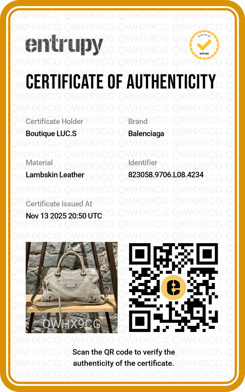 Balenciaga 2024 Beige Arena Leather Medium Le City Bag