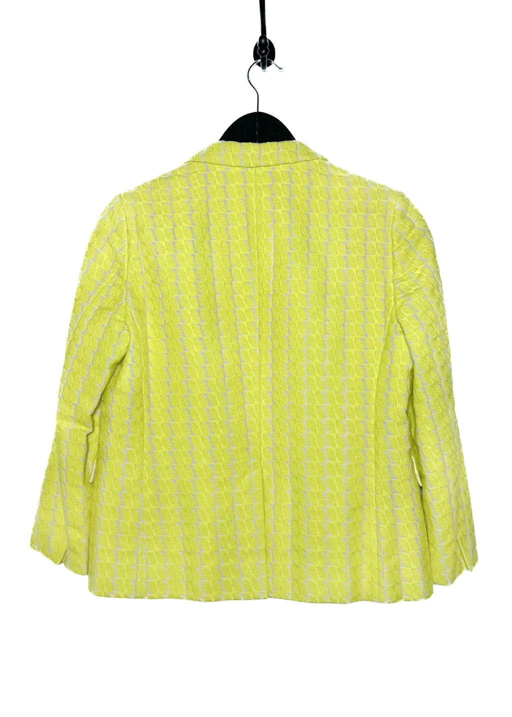 Marni Lime Green Cropped Sleeves Jacquard Jacket