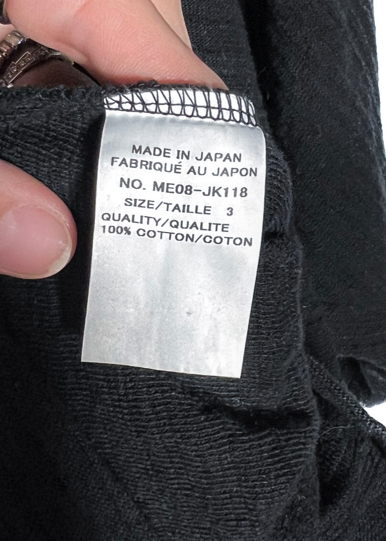 Issey Miyake Men Black Textured Cotton T-shirt