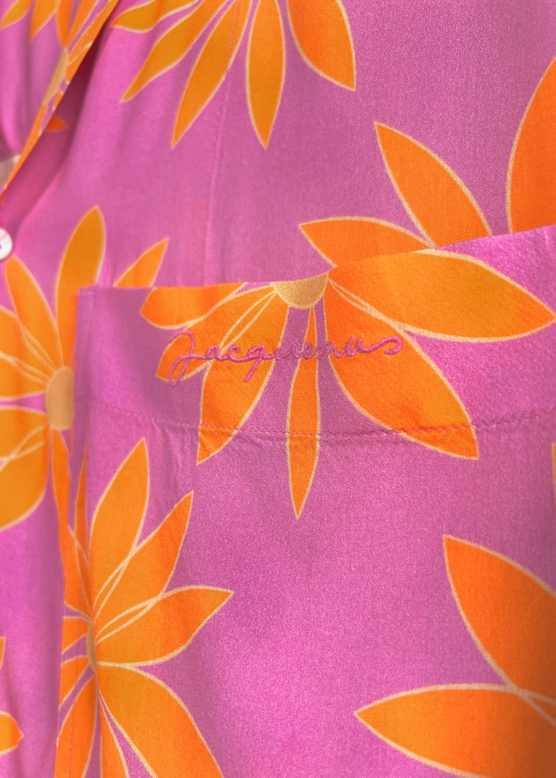 Chemise rose à manches courtes à imprimé floraux Jacquemus Le Splash