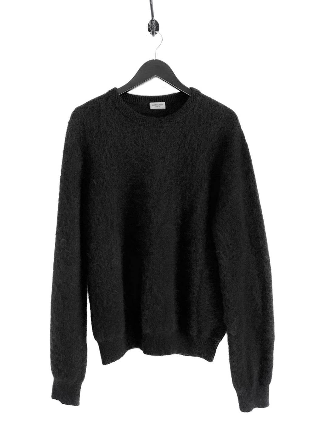 Saint Laurent Hedi Slimane 2014 Black Mohair Blend Knit Sweater