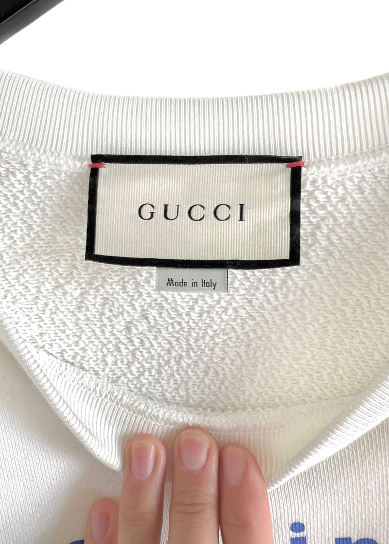 Gucci Ivory Original Gucci Bear Embroidered Sweatshirt