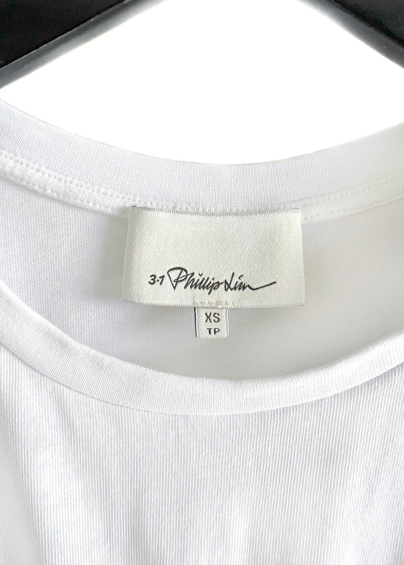 3.1 Phillip Lim White Ruffle Appliqué T-shirt