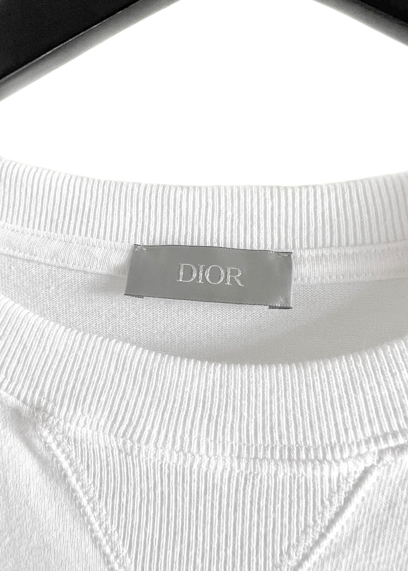 T-shirt blanc avec logo éclaboussures de peinture Dior 2021