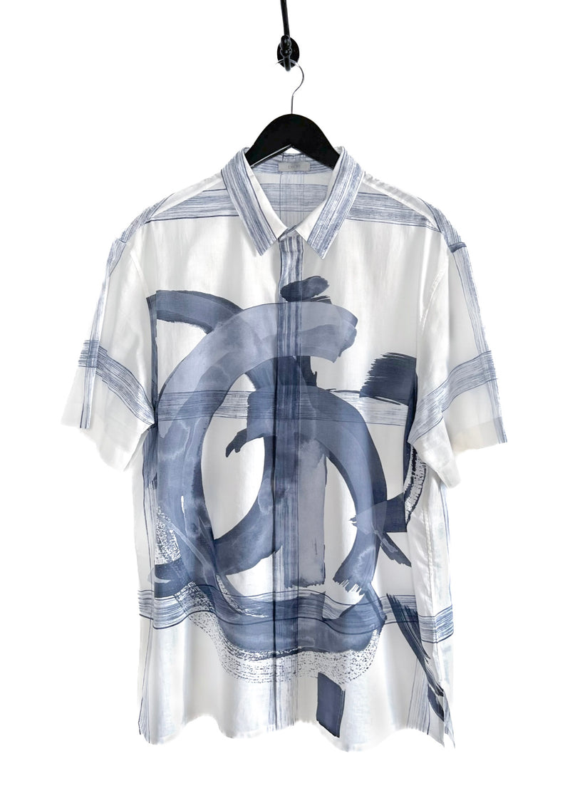 Dior FW 2022 X Jack Kerouac White Print DIOR Short Sleeves Shirt