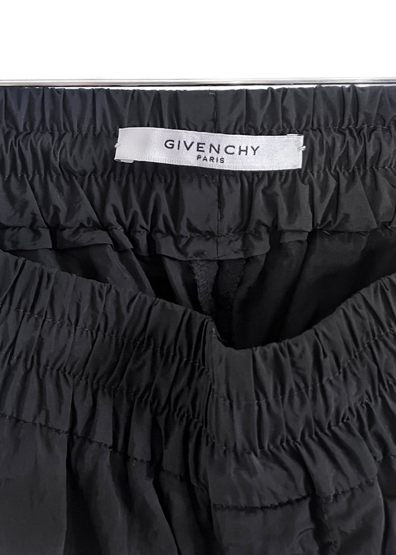 Pantalon de survêtement brodé avec logo en nylon noir Givenchy