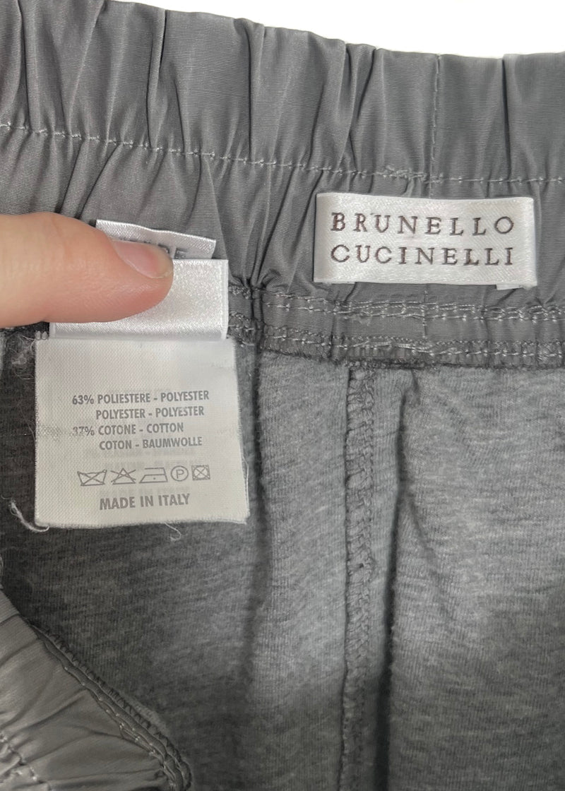 Mini-jupe à poche cargo grise Brunello Cucinelli