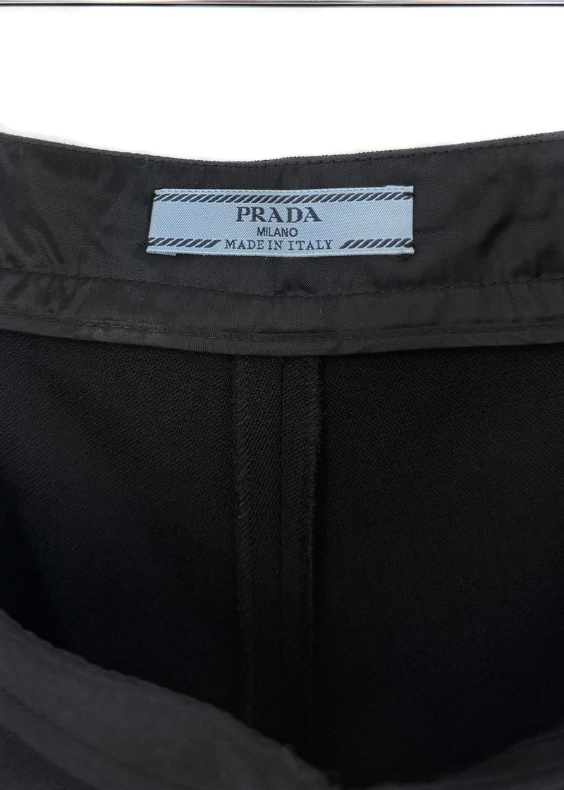 Pantalon orné de perles noir Prada