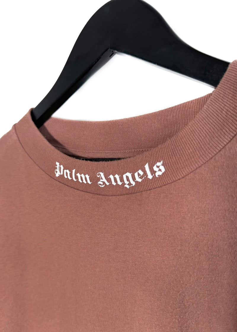T-shirt avec logo blanc marron clair Palm Angels