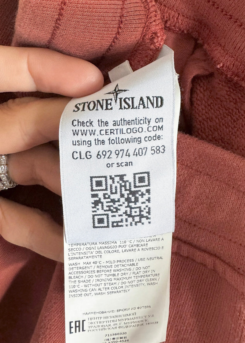Short de survêtement à badge rose saumon Stone Island