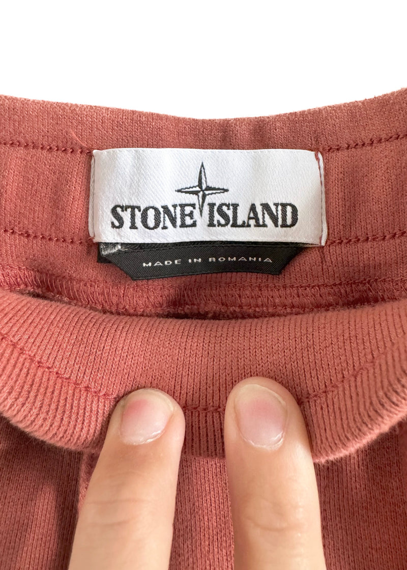 Short de survêtement à badge rose saumon Stone Island