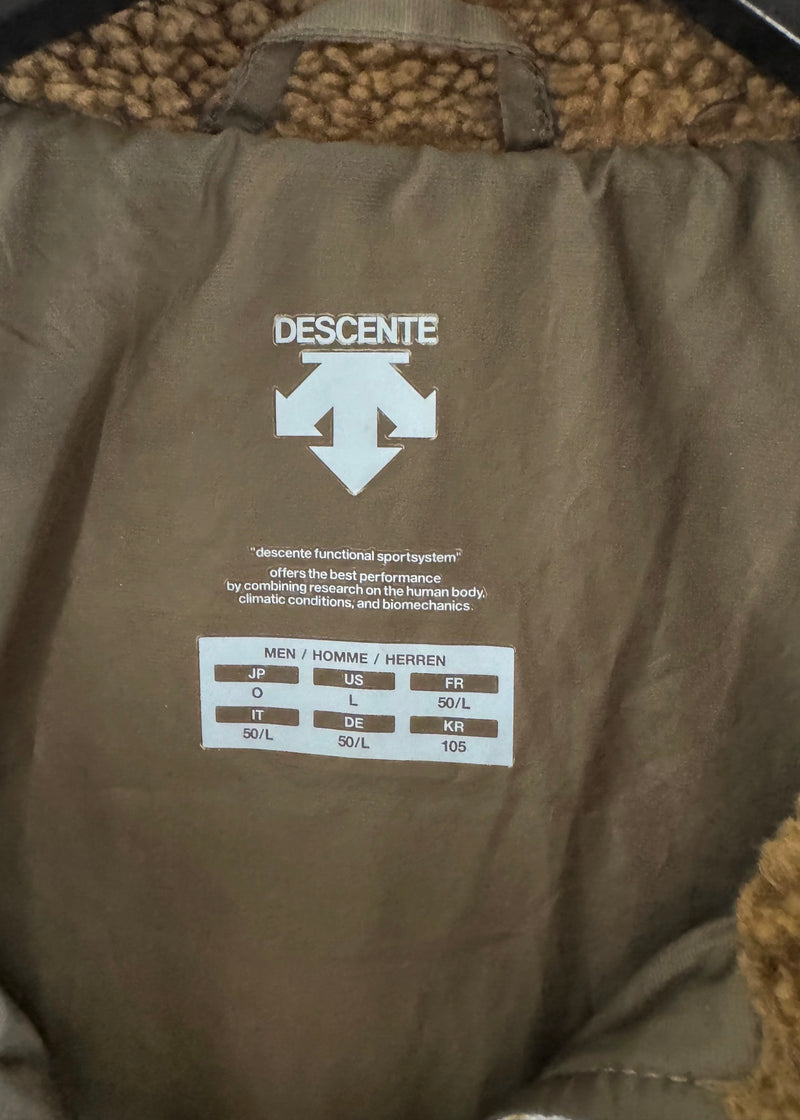 Descente Allterrain Beige Sherpa Zip-up Fleece Boa Jacket
