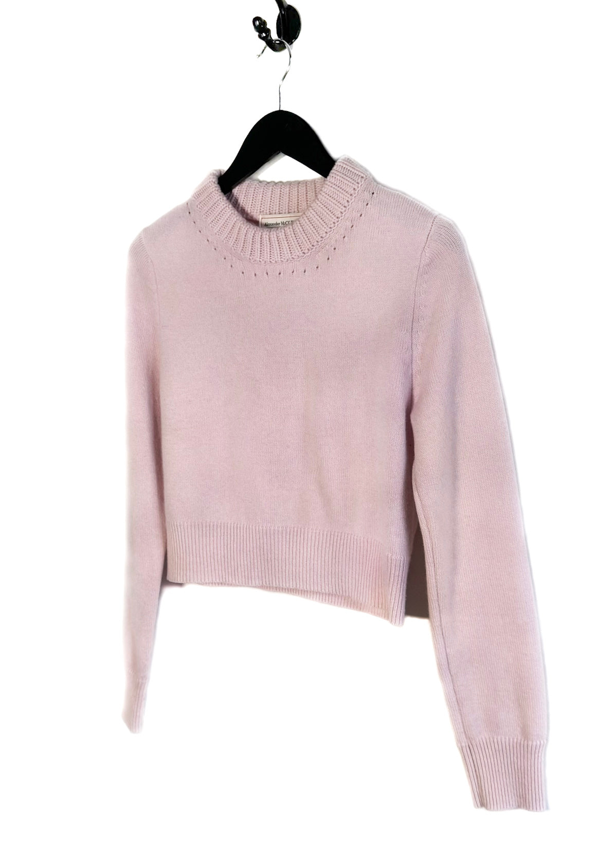 Alexander McQueen 2020 Pink Cashmere Cropped Knit Sweater – Boutique LUC.S