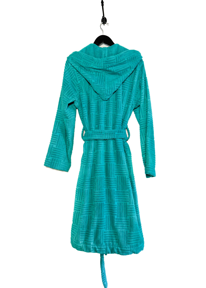 Robe turquoise en tissu éponge Bottega Veneta Pool Intrecciato