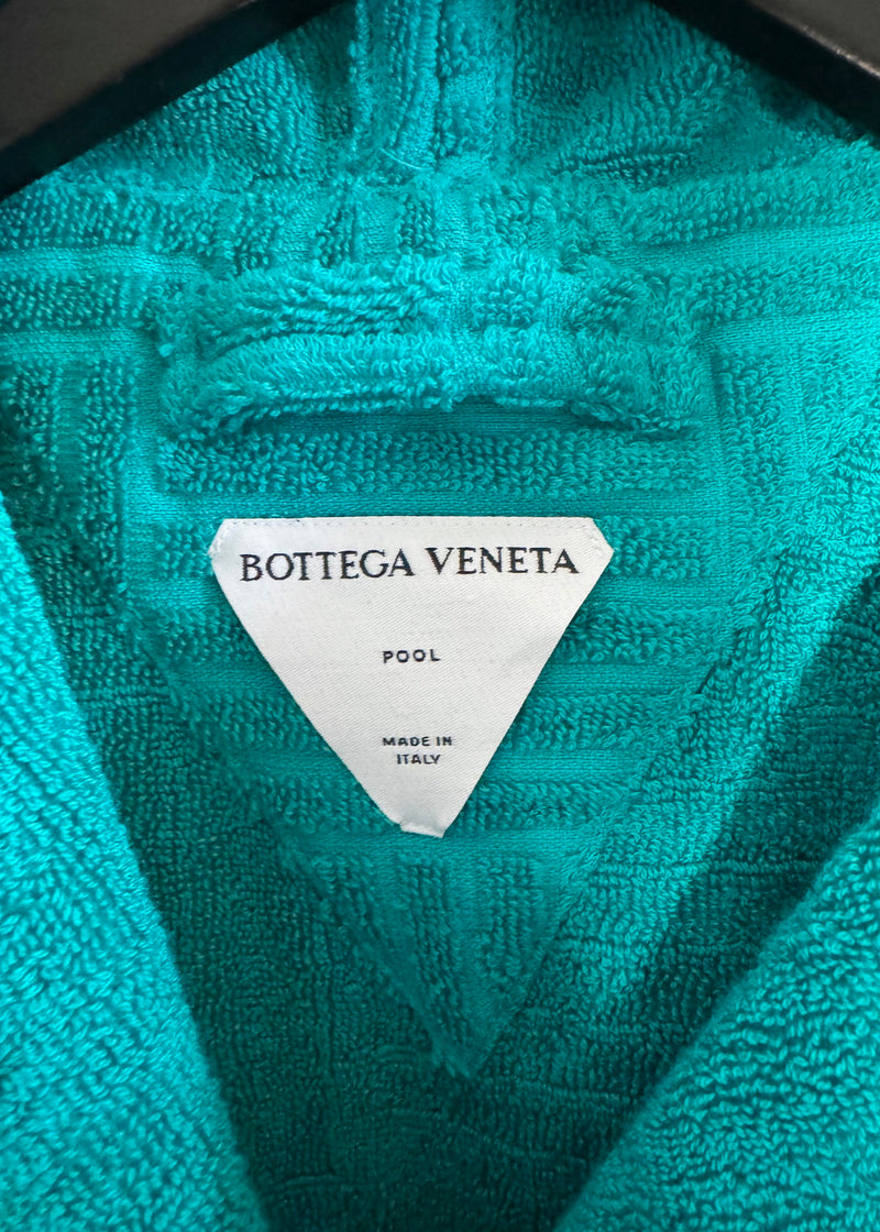 Bottega Veneta Pool Turquoise Intrecciato Terry Cloth Robe