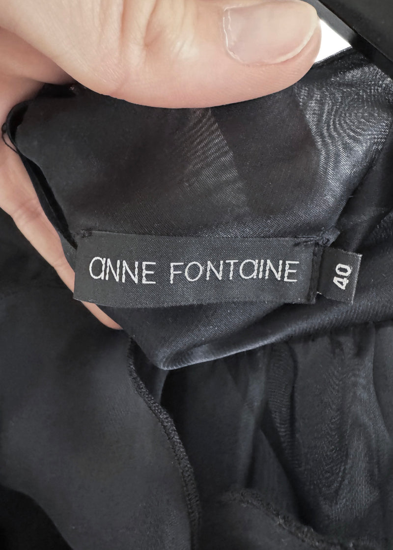 Anne Fontaine Black Silk Organza Layered Sleeveless Aubrey Top
