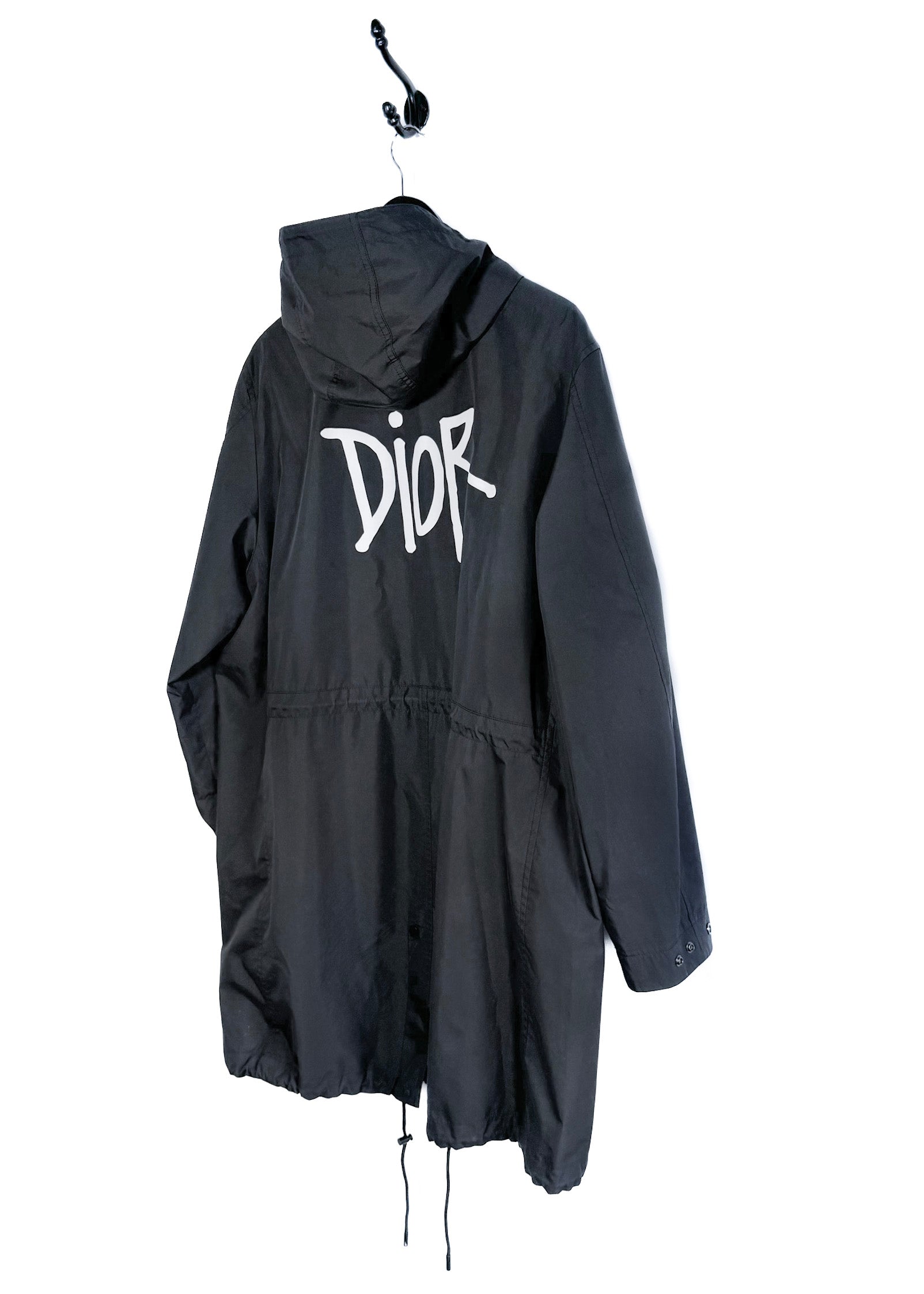 Dior Shaw Stussy Logo Print Black Parka Jacket – Boutique LUC.S